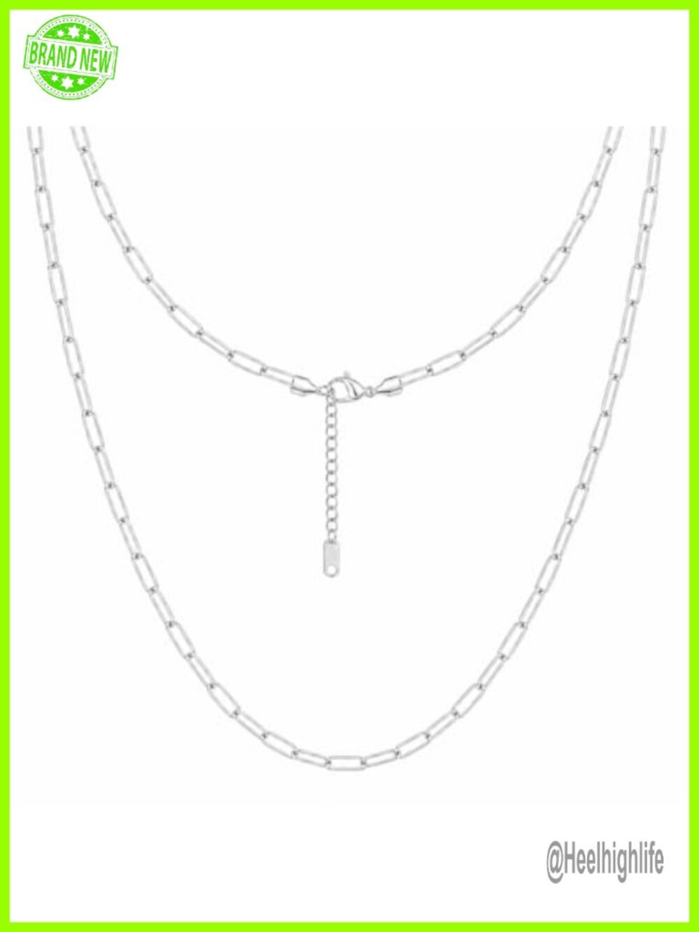 14K Gold Plated Stainless Steel Paperclip Chain Necklace Adjustable